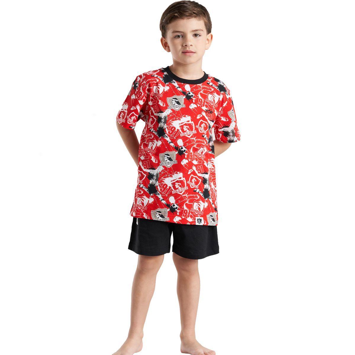 Pijama Algodón Niño Verano Colo Colo C2 Top-0