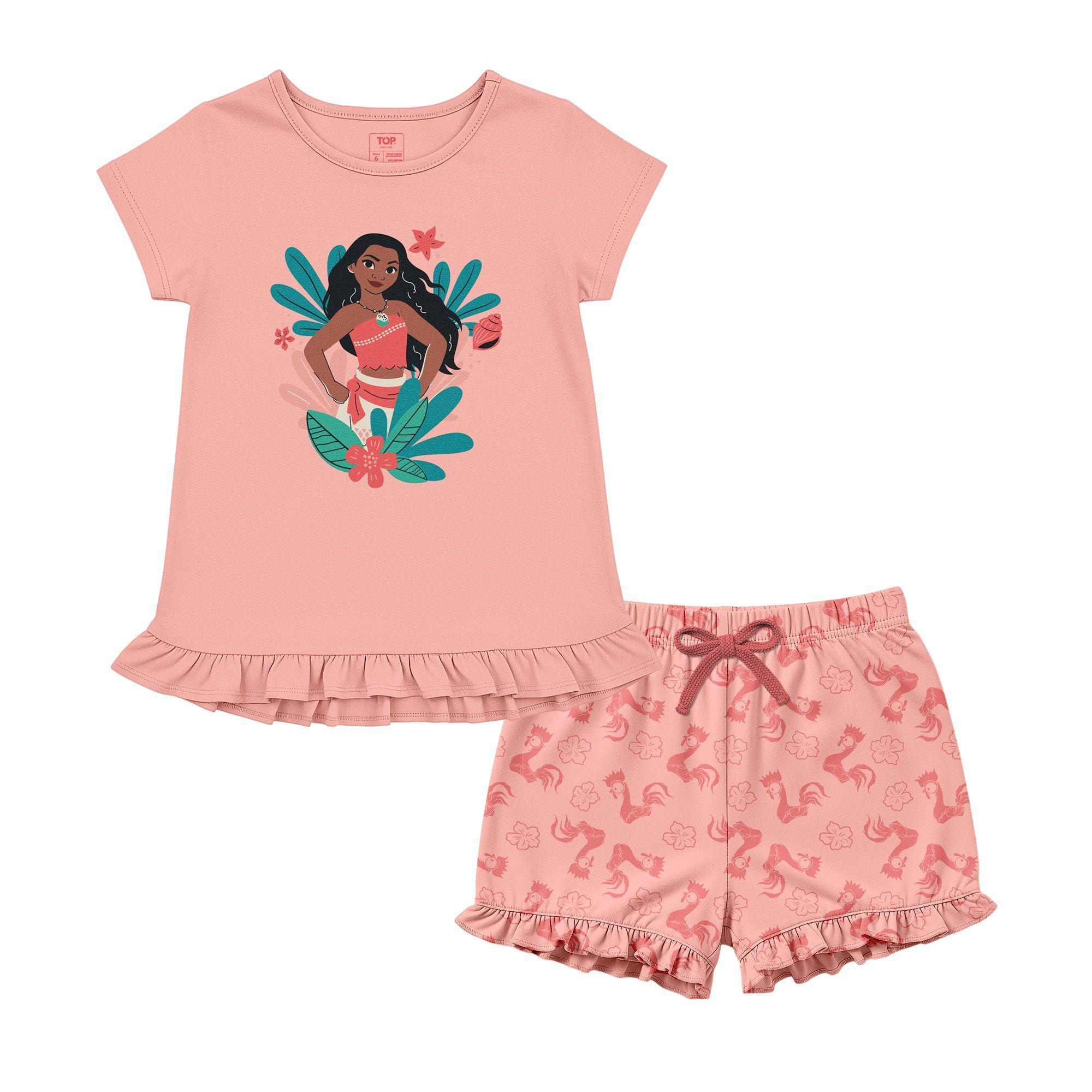 PIJAMA NIÑA ALGODÓN VERANO MOANA C2 TOP-0