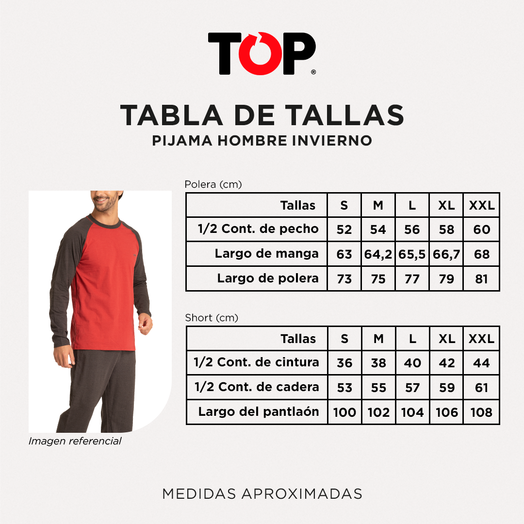 Pijama Hombre Largo Algodón Invierno C2 Top-3