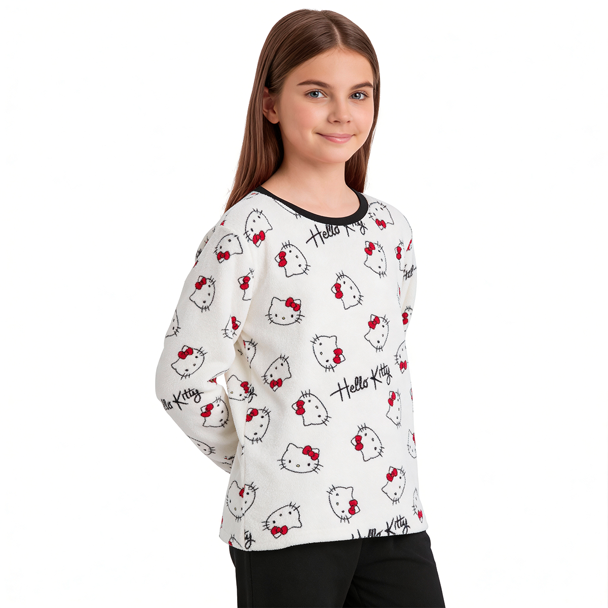 Pijama Largo Niña Micropolar Invierno Hello Kitty C1 TOP-2