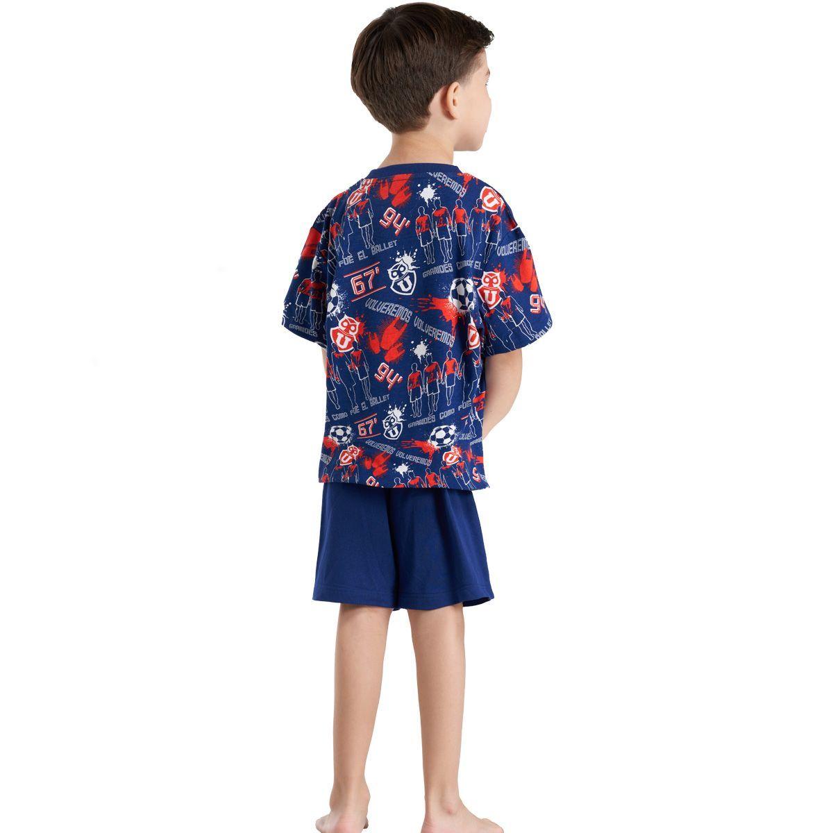Pijama Algodón Niño Verano Universidad de Chile C2 Top-1