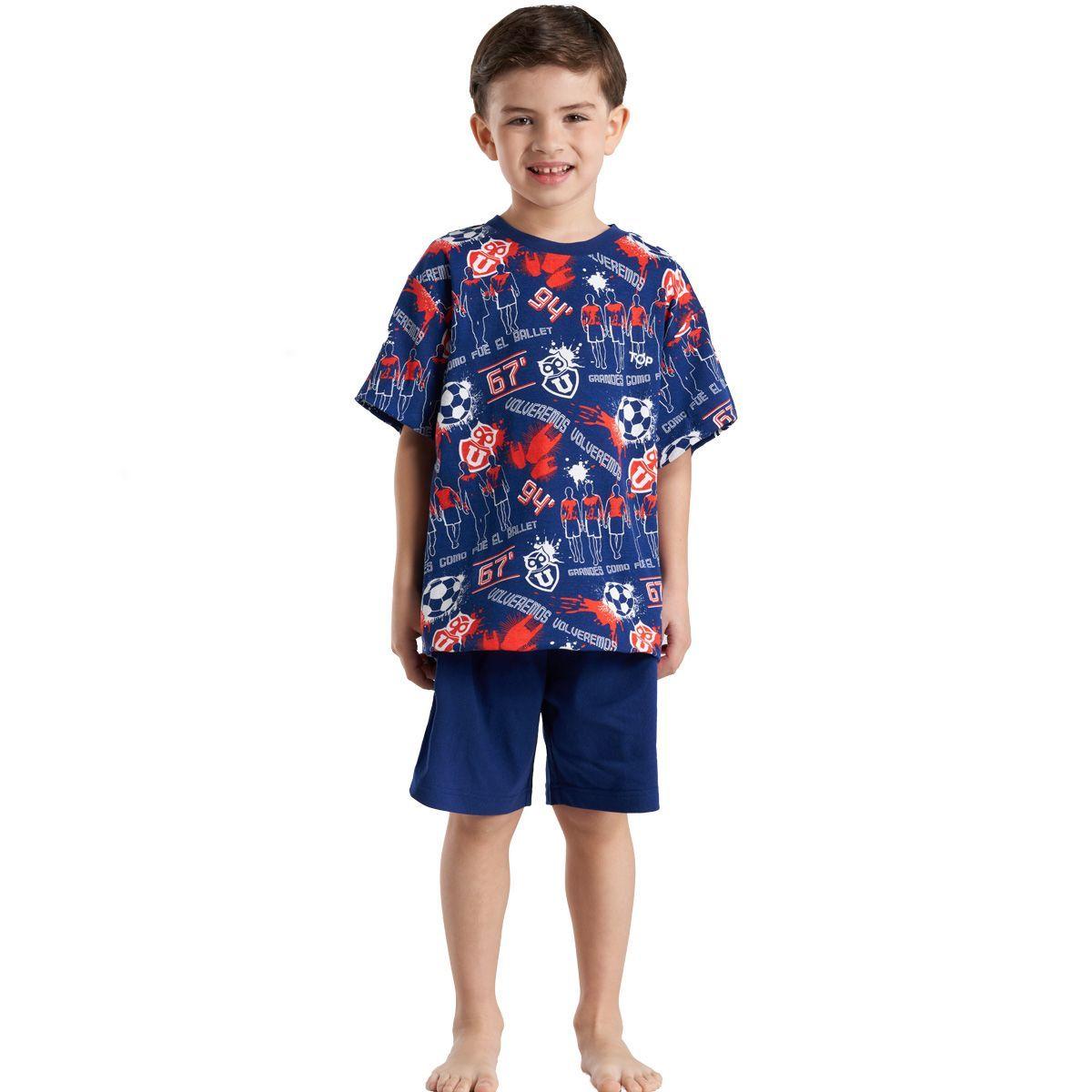 Pijama Algodón Niño Verano Universidad de Chile C2 Top-0