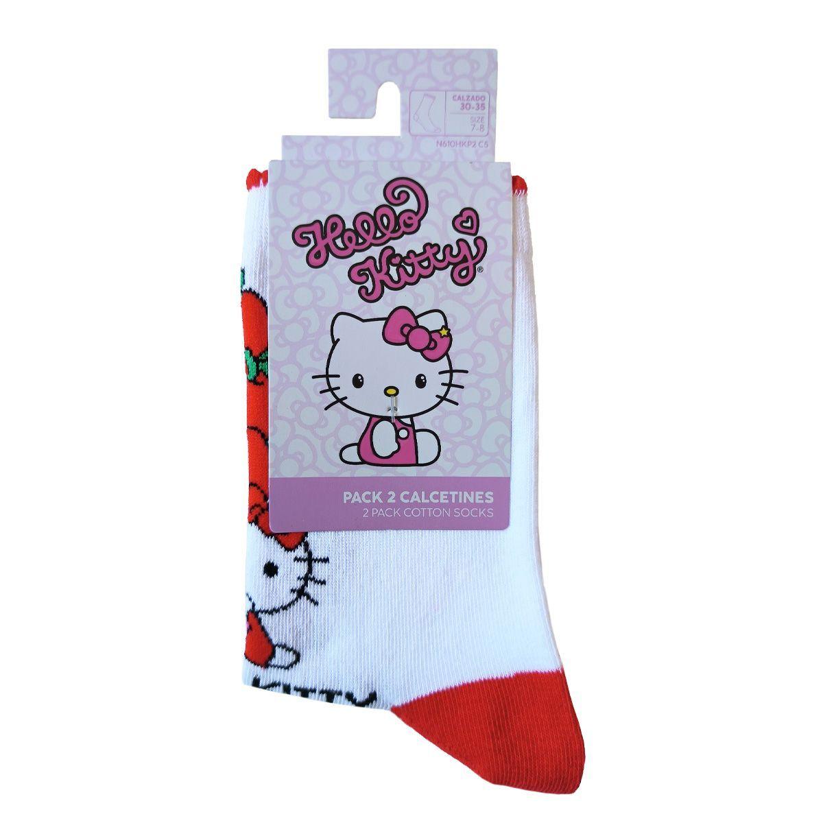 Calcetines Largos Niña Algodón Pack 2 Hello Kitty C5 TOP-1