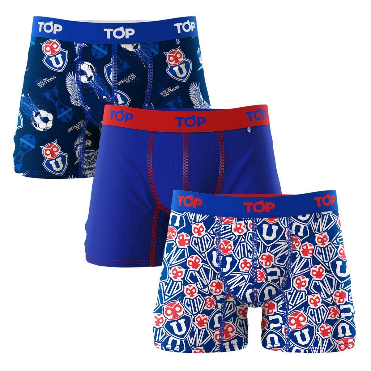 Bóxer Medio Algodón Universidad de Chile Pack 3 C4 Top-0