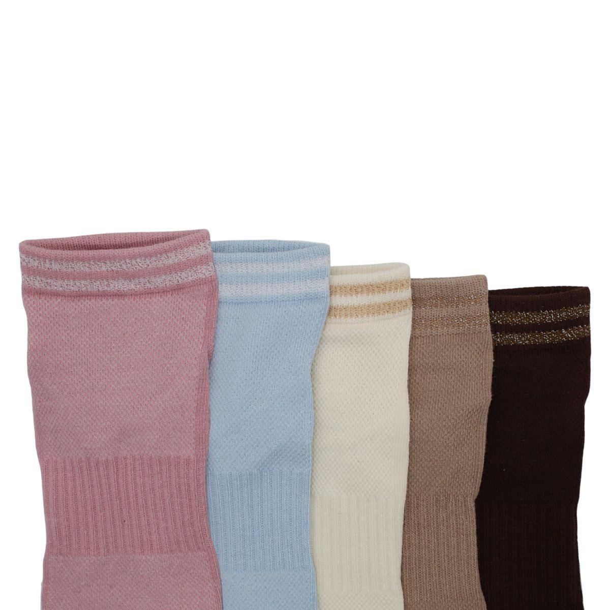 Calcetines Deportivos Tobilleros Mujer Pack 5 Con Brillos C2 TOP-6