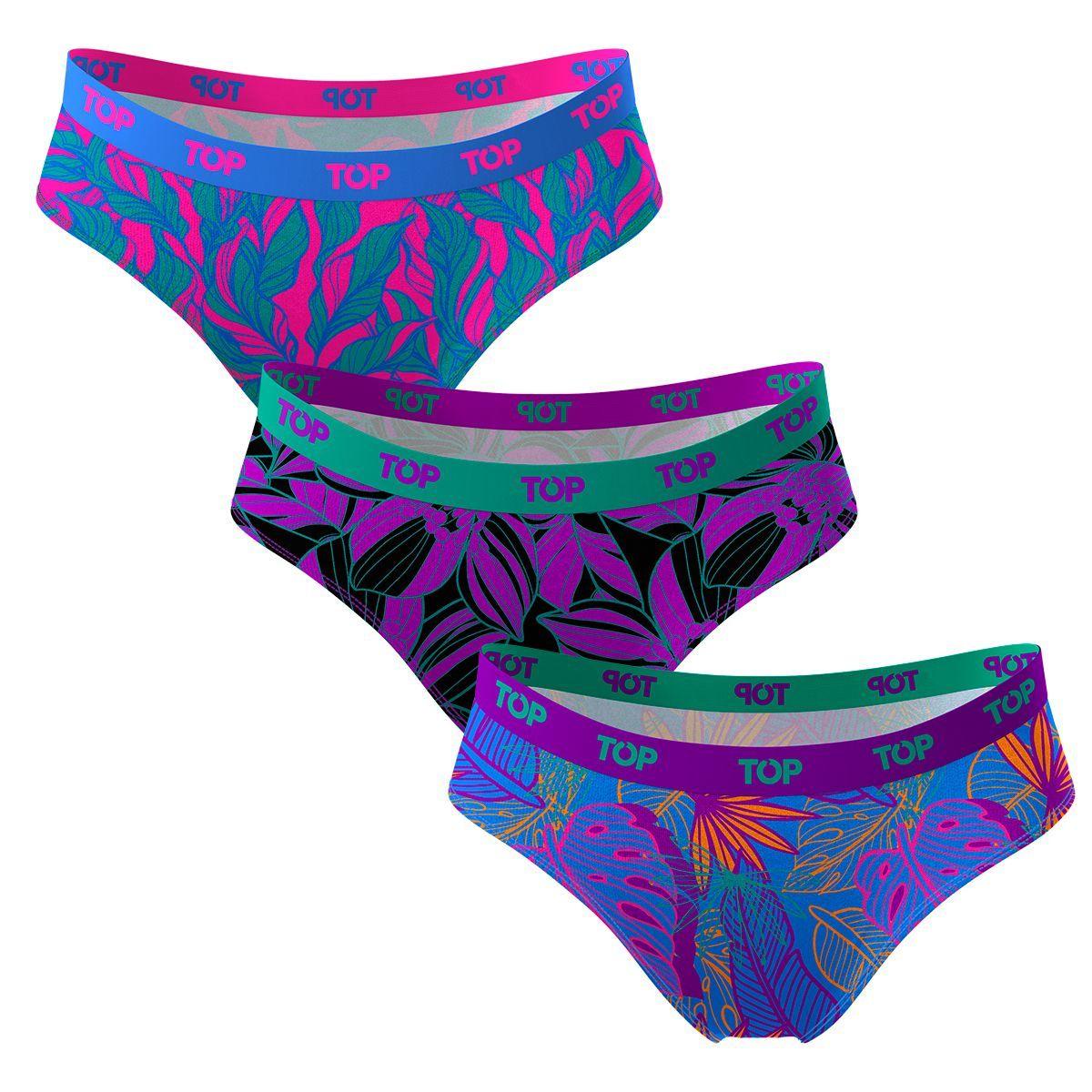 Calzón Bikini Algodón Pack 3 Neón C3 Top-2