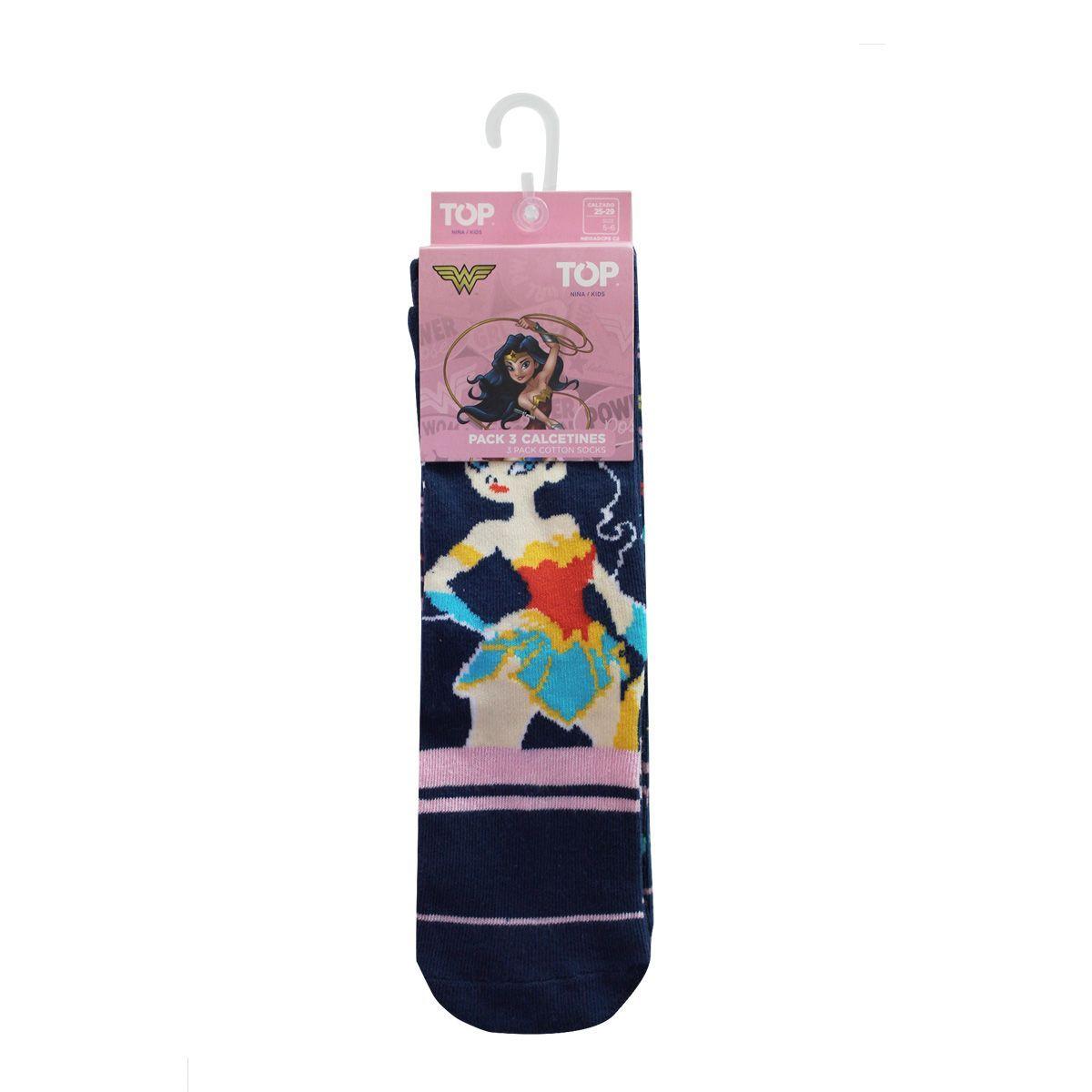 Calcetines Largos Niña Algodón Pack 3 DC C2 TOP-7