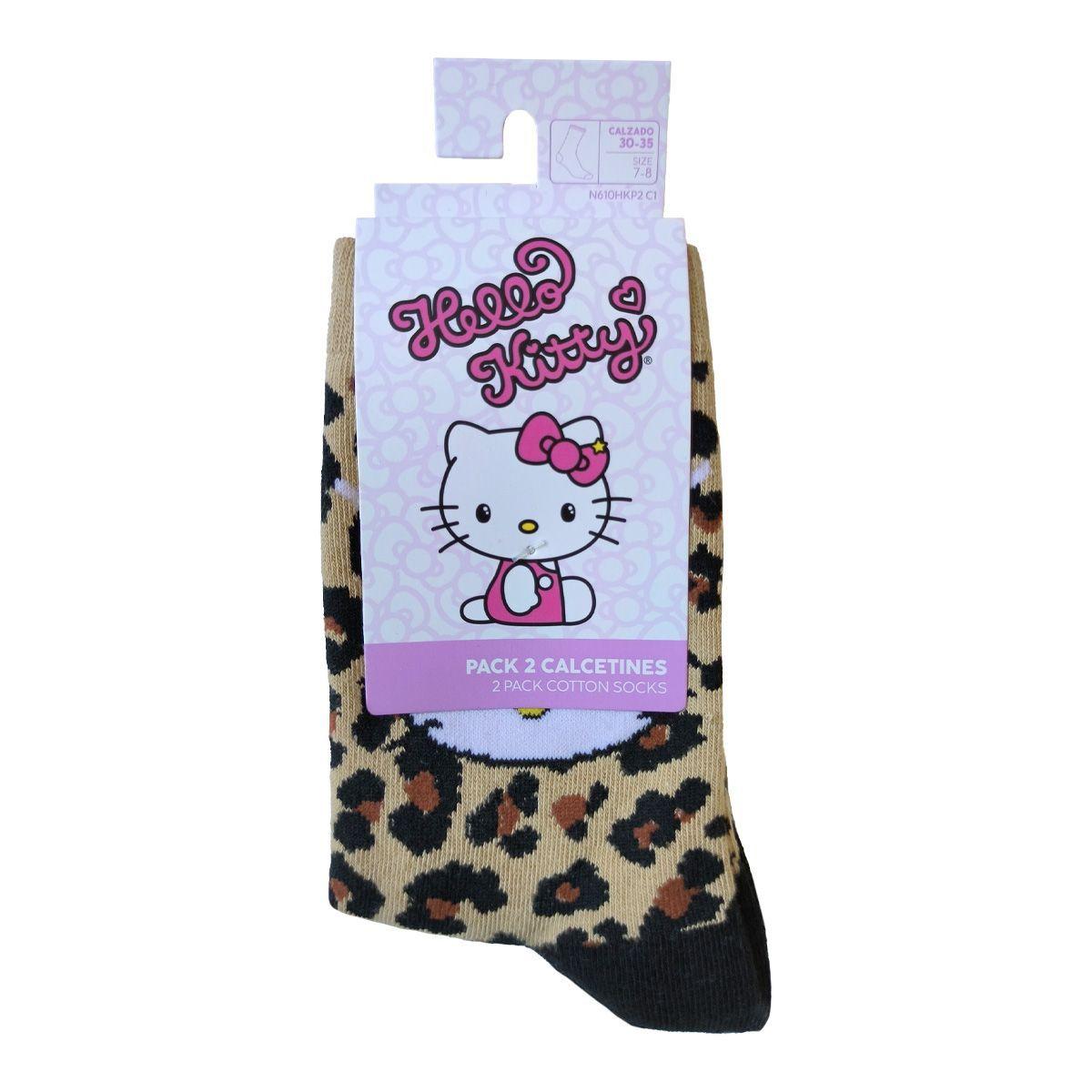Calcetines Largos Niña Algodón Pack 2 Hello Kitty C1 TOP-1