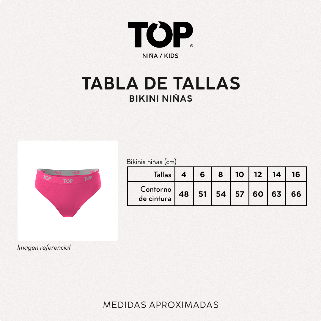Calzón Bikini NIÑA Algodón Pack 5 C1-6