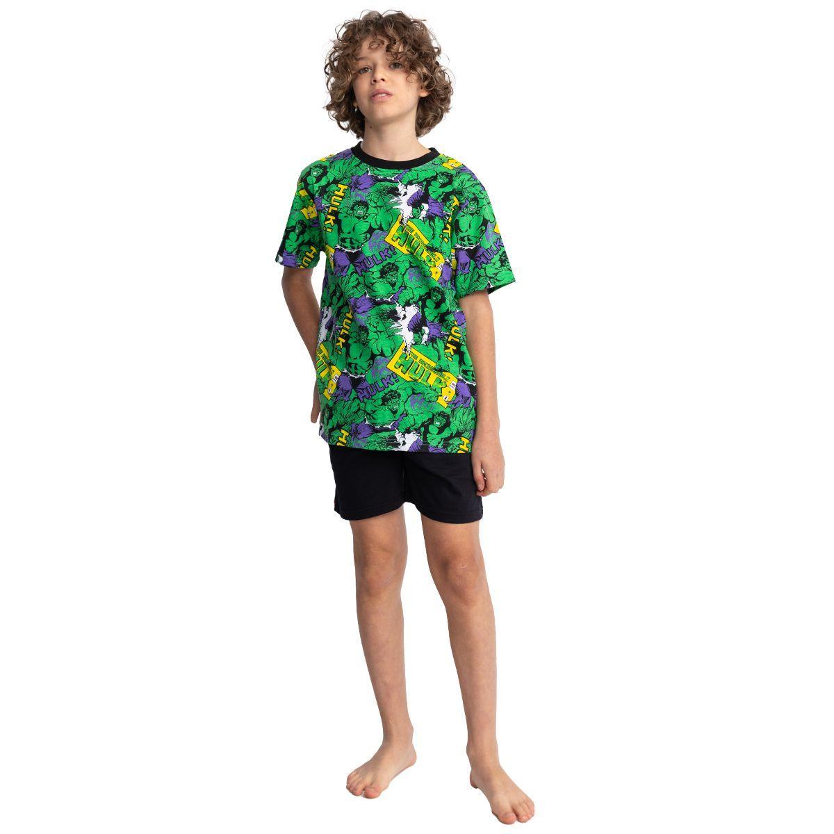Pijama Niño Algodón Verano Hulk Top-0