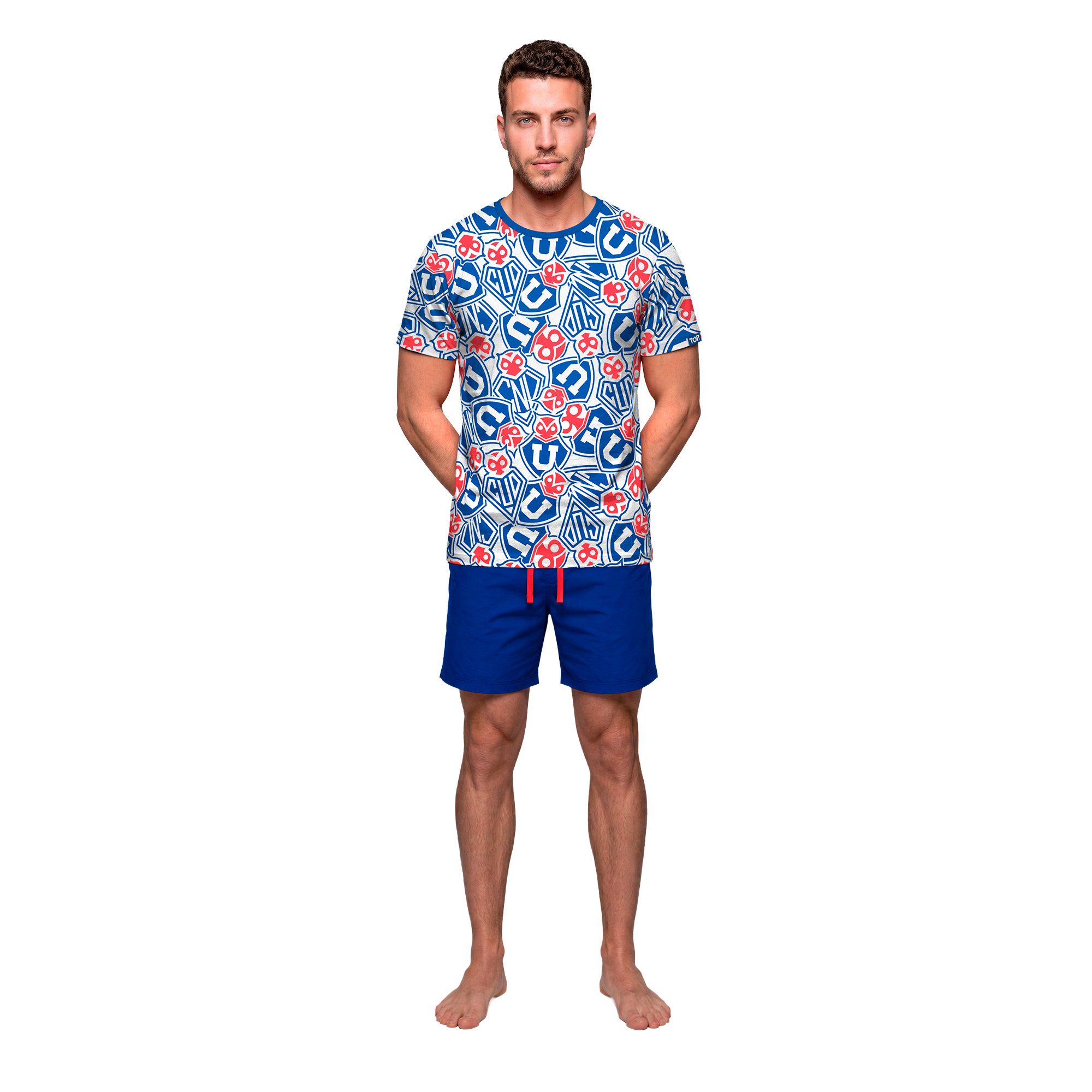 Pijama Hombre Algodón Verano Universidad de Chile C1 TOP-0
