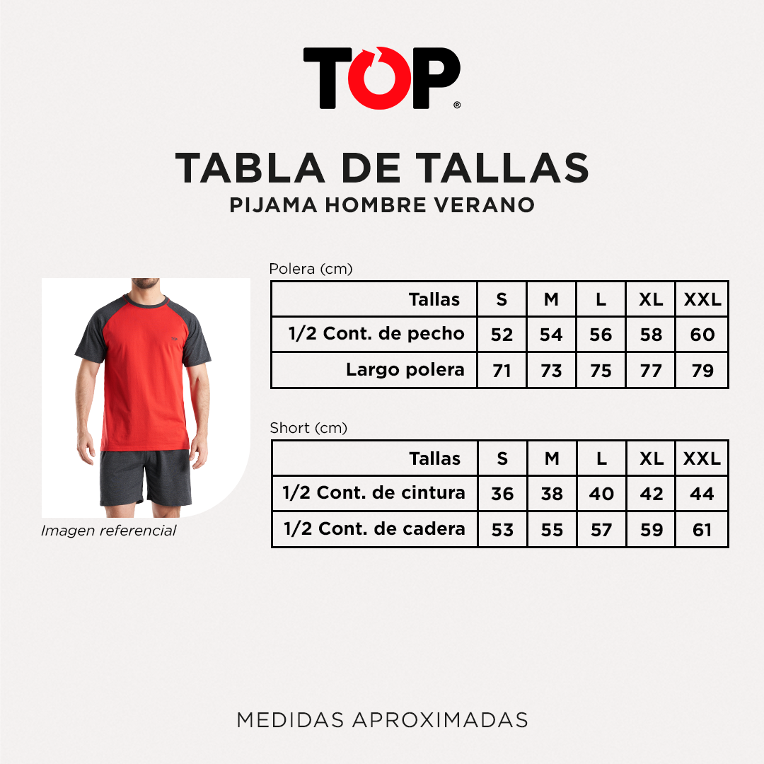 Pijama Algodón Hombre Verano C2 253 Top-3