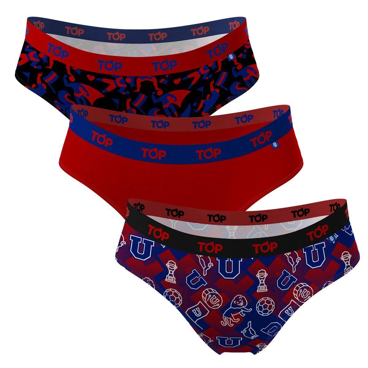 Bikinis Algodón Pack 3 Universidad de Chile C1 Top-0