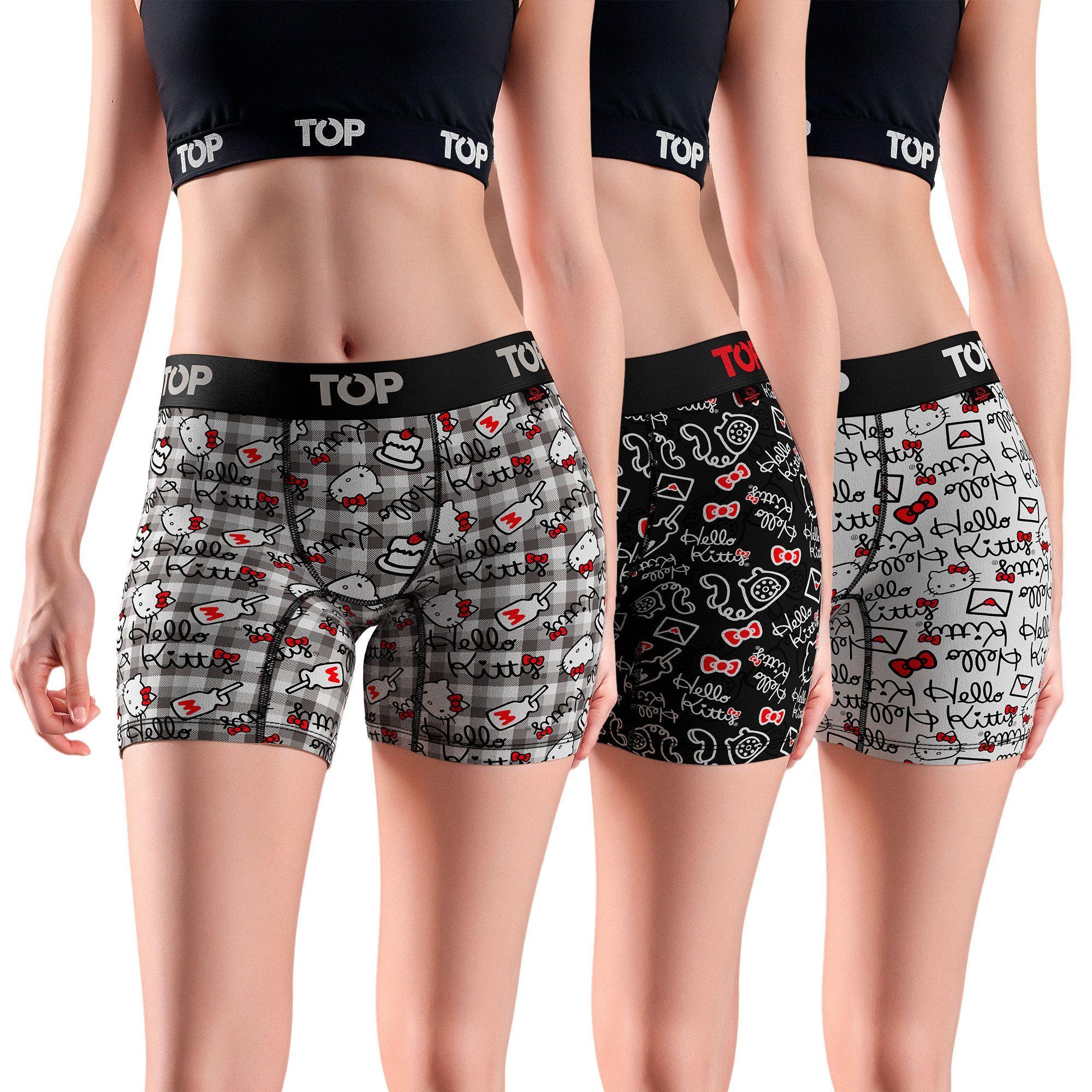 BÓXER MEDIO MUJER ALGODÓN PACK 3 HELLO KITTY C6 TOP-0