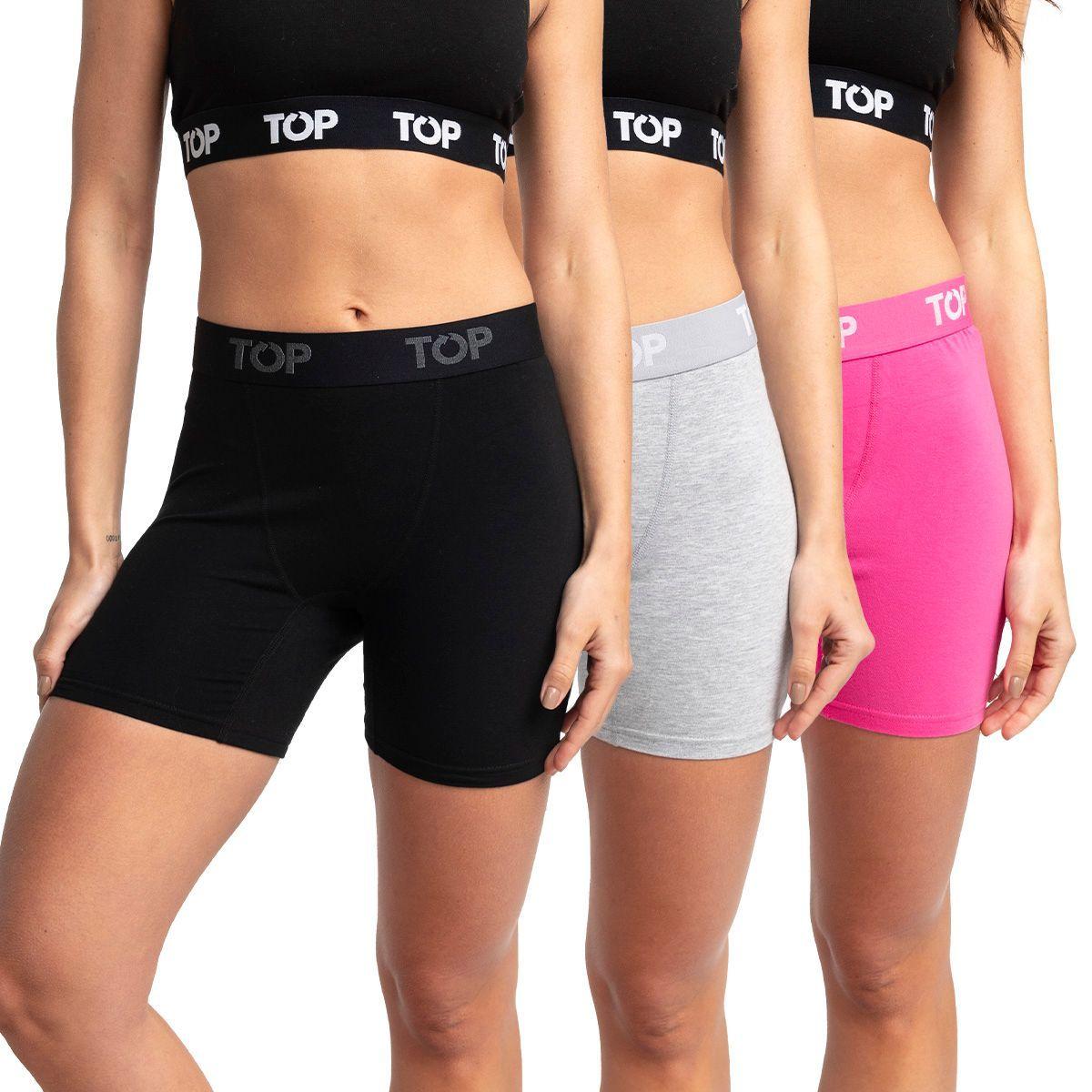 Bóxer Mujer Medio Algodón Pack 3 C5 Top-0