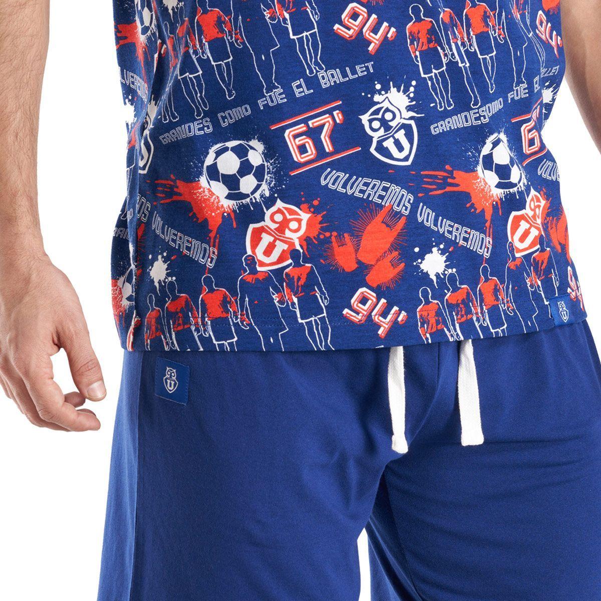 Pijama Algodón Hombre Verano Universidad de Chile C2 Top-2