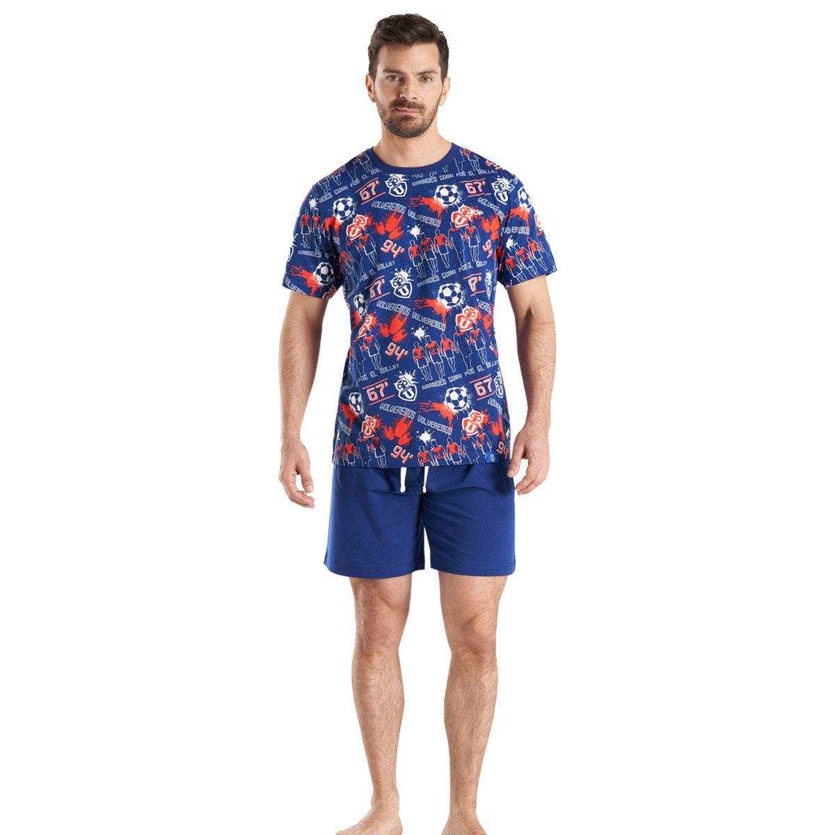 Pijama Algodón Hombre Verano Universidad de Chile C2 Top-0