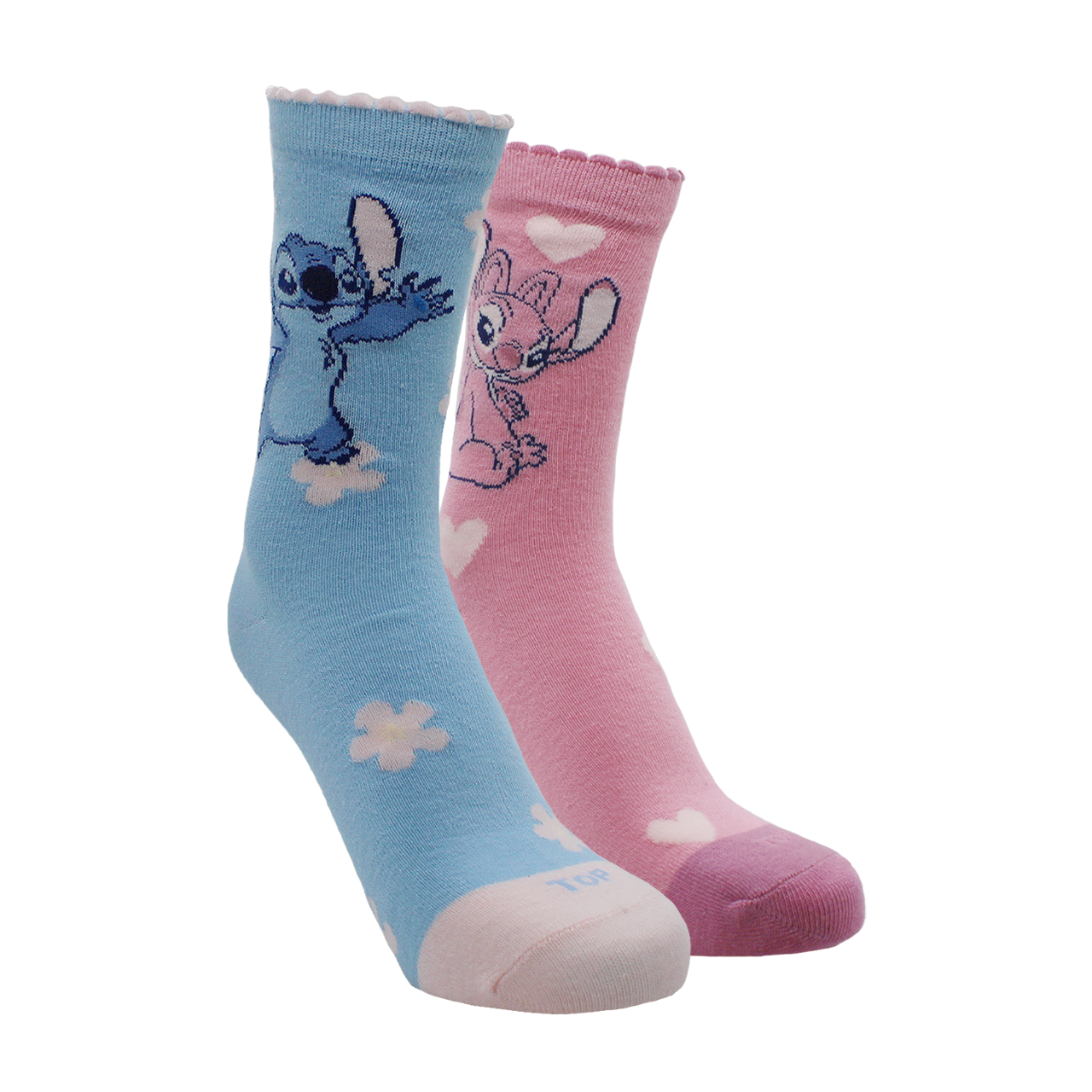 CALCETINES LARGOS NIÑA ALGODÓN PACK 2 STITCH  C1 TOP-0