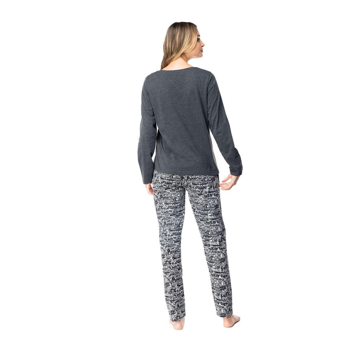 Pijama Largo Algodón Mujer Invierno DC C1 Top-2
