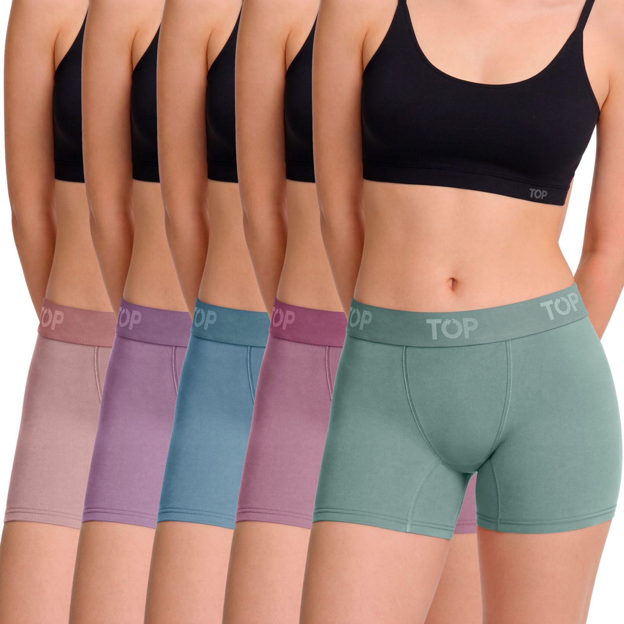 Bóxer Mujer Medio Algodón Pack 5 C6 Top-0