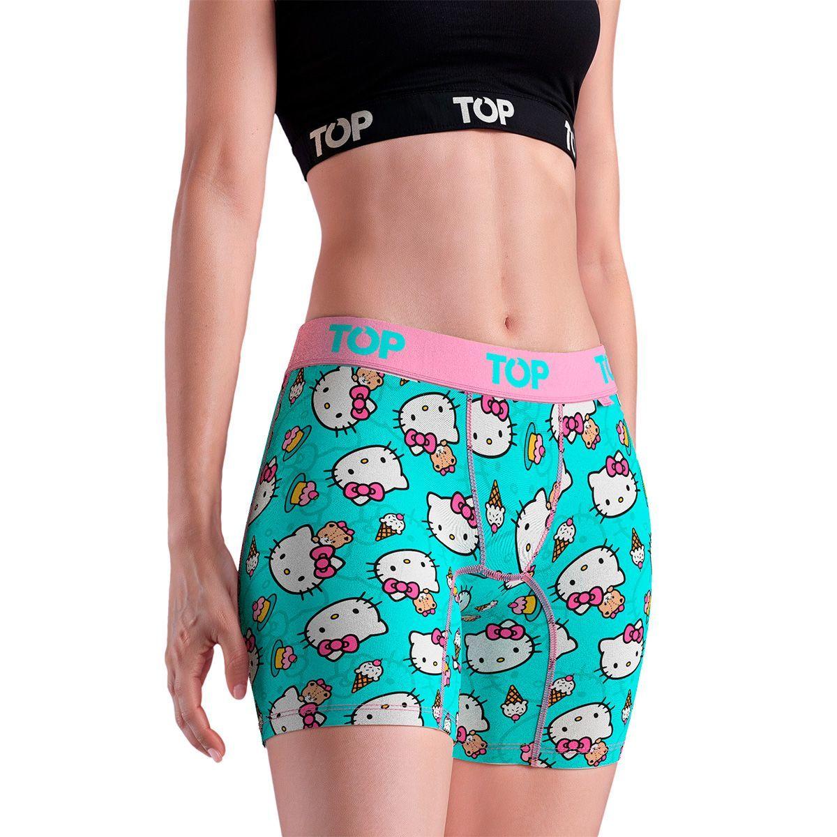 Bóxer Medio MUJER Algodón Pack 3 Hello Kitty C1 TOP-1