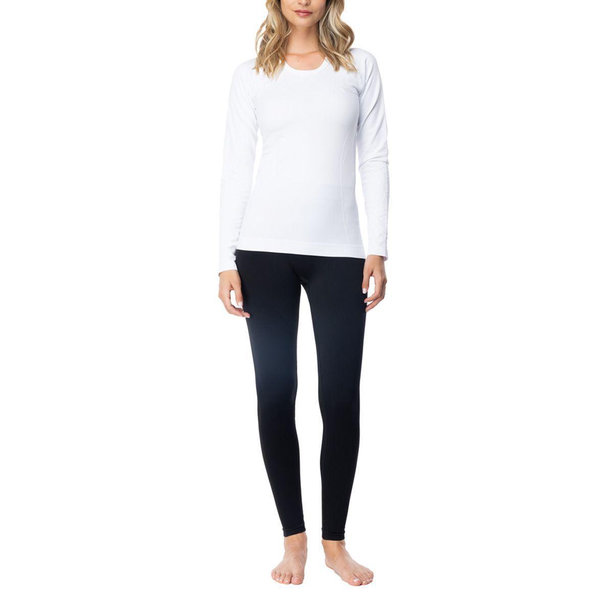 Camiseta Mujer Deportiva Primera Capa Microfibra Blanca C2 TOP-2