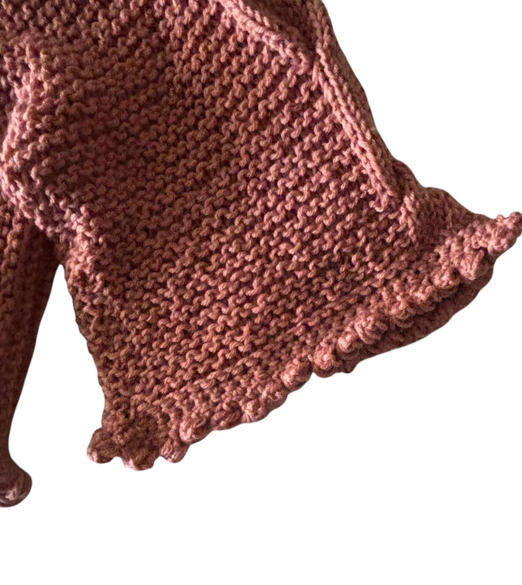 CHALECO PALO DE ROSA, CORTO, TEJIDO A MANO DISEÑO EXCLUSIVO-2