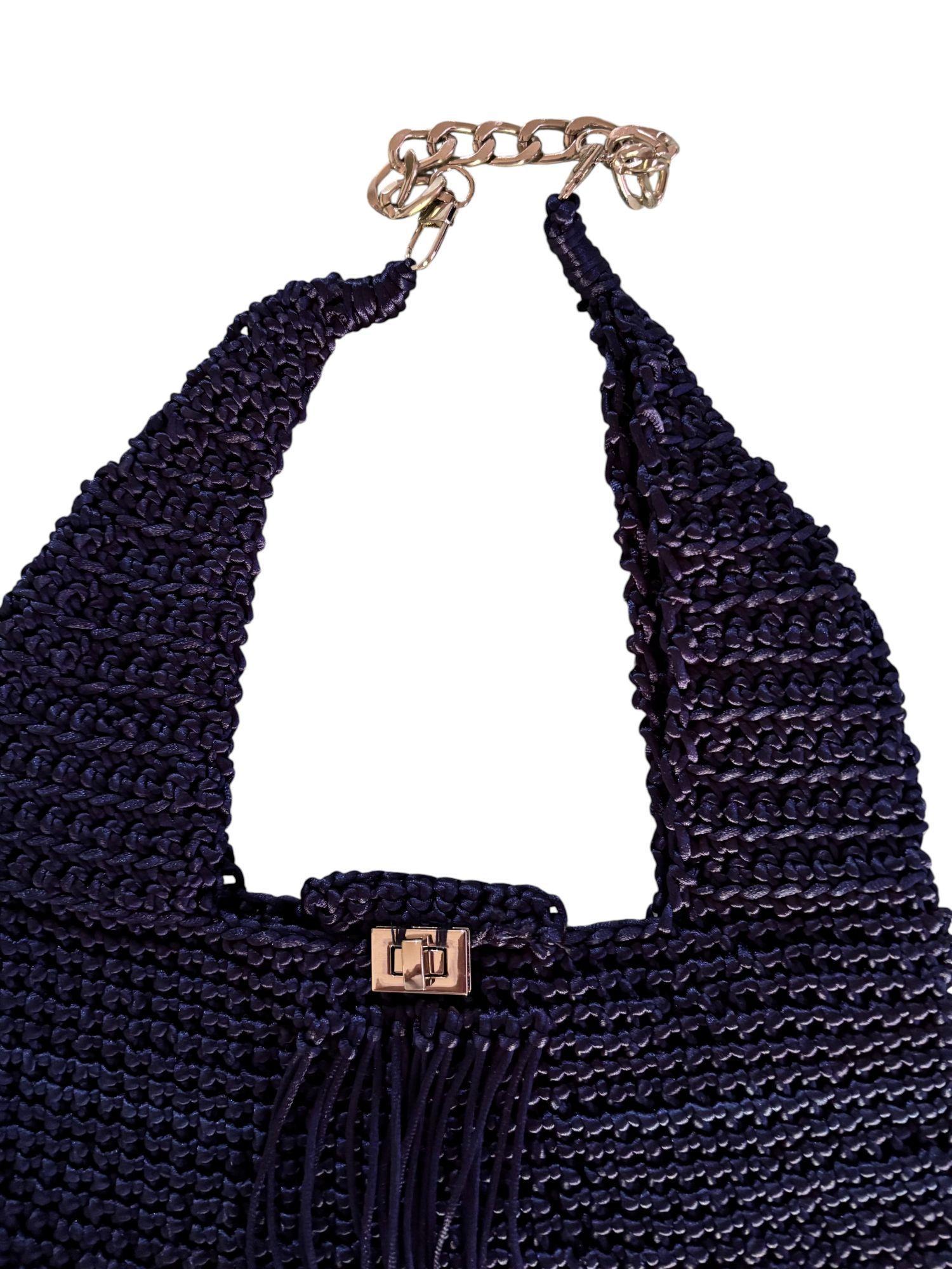 cartera azul hilo cola de ratón hecha a mano diseño exclusivo-2