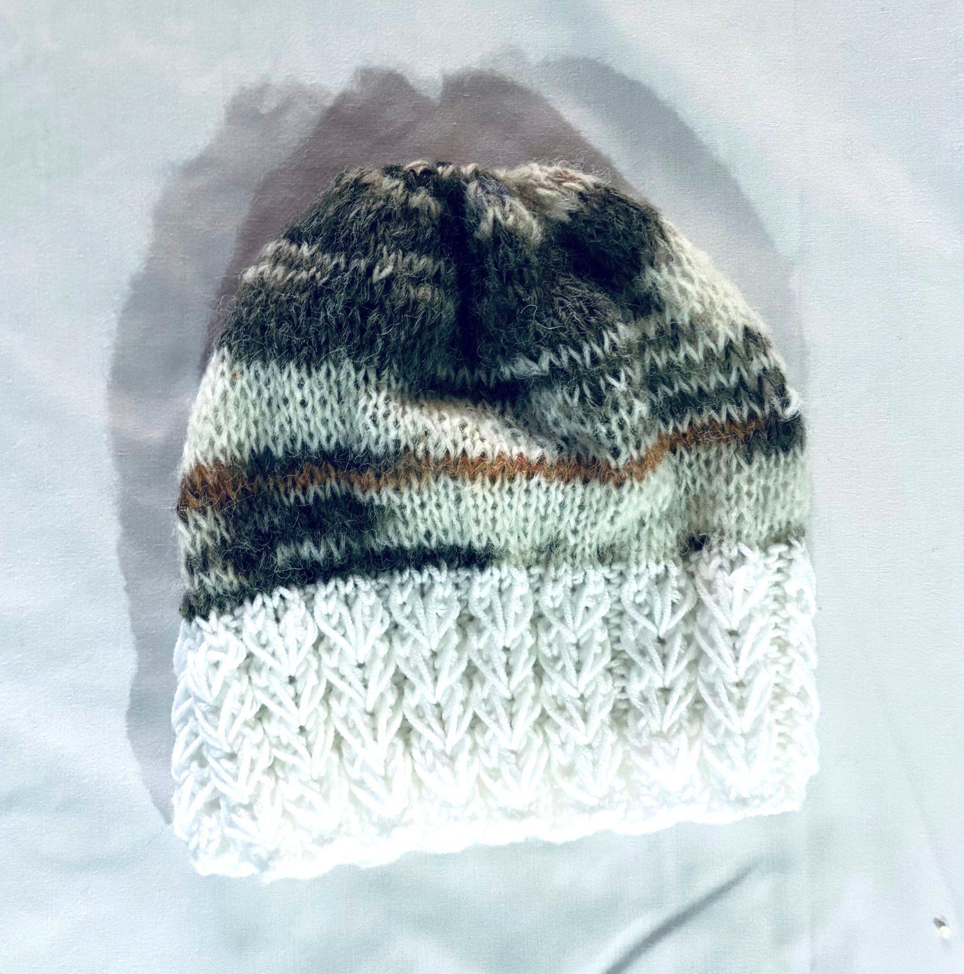 Gorro y cuello lana mohair tejido a mano diseño exclusivo-1