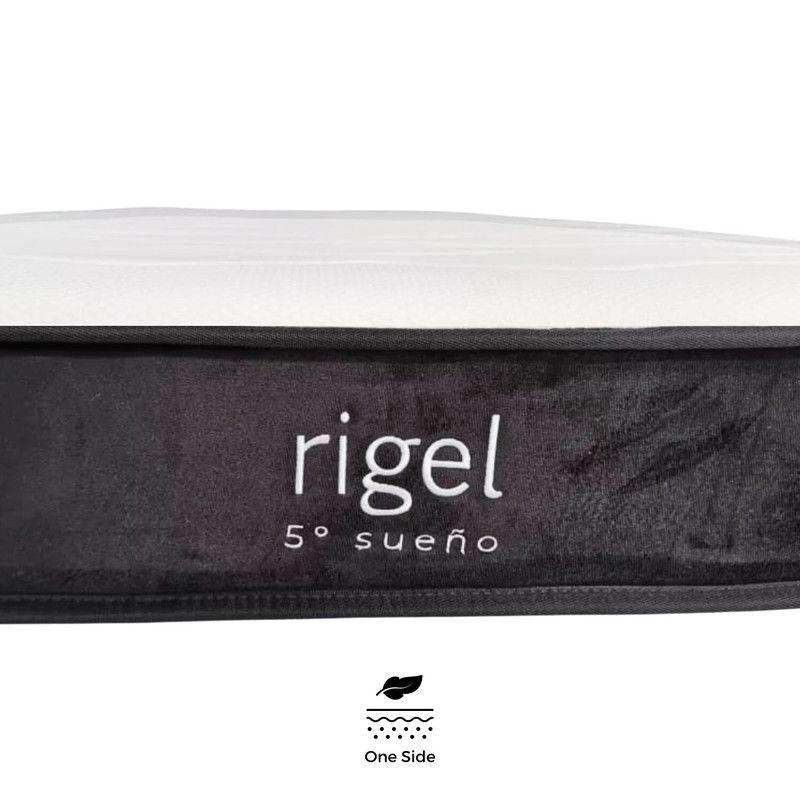 Cama Europea 1.5 Plazas Rigel + Respaldo Tubular Negro Rosado-5