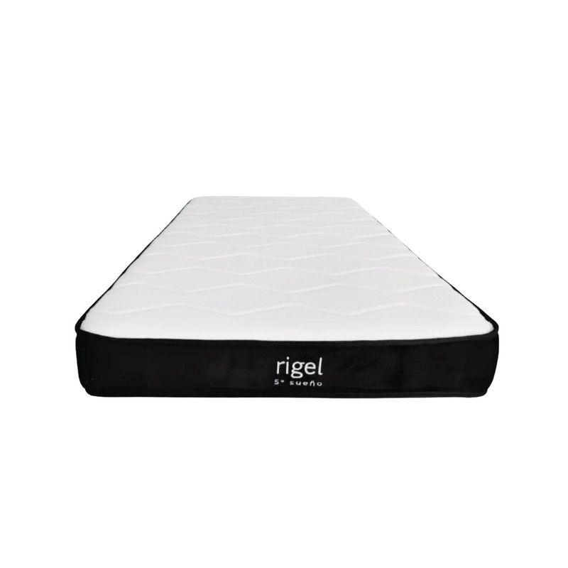 Cama Europea 1.5 Plazas Rigel + Respaldo Tubular Negro Rosado-6