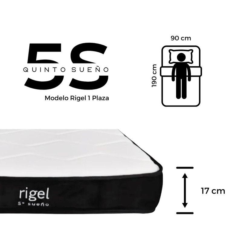 Cama Europea 1 Plaza Rigel + Respaldo Tubular Madera Azul-4