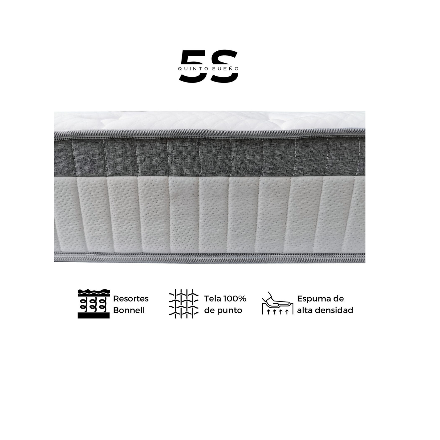 Cama Europea Stella 2 Plazas + Base Gris Patas Madera Color Caoba + Respaldo Lino Tubular Gris-3