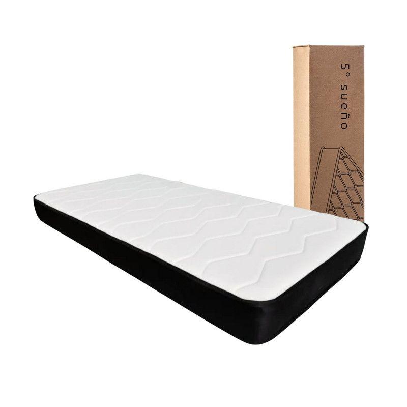 Cama Europea 1 Plaza Rigel Base + Colchón Negro Café-3