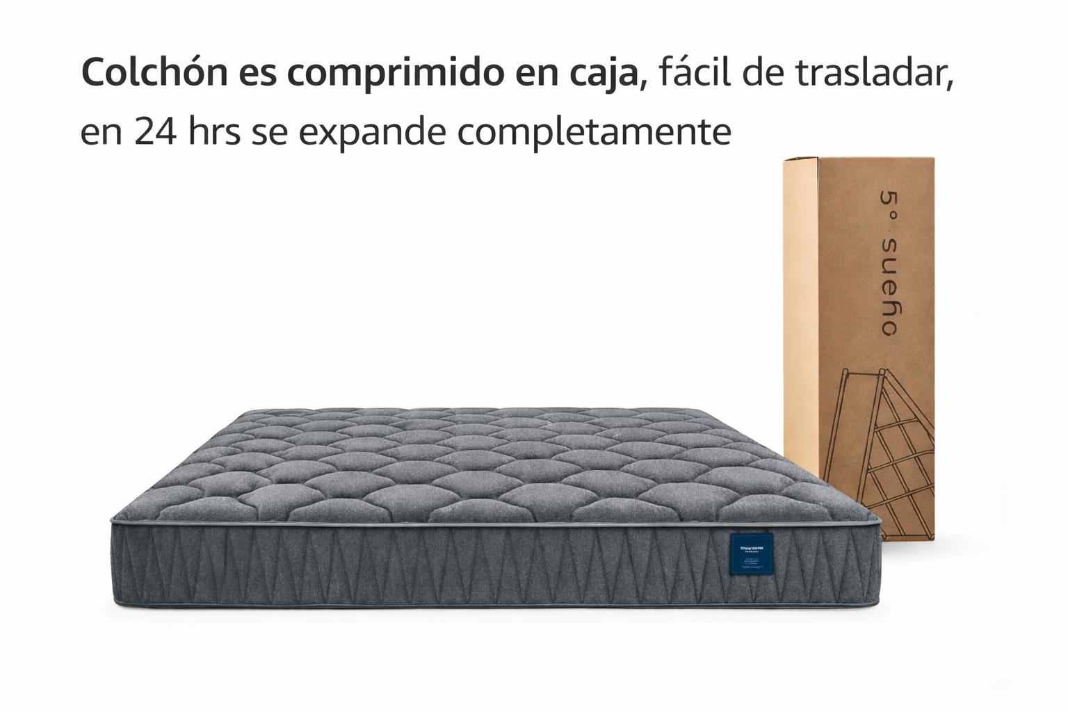Cama Europea Somnia 2 Plazas + Respaldo Lino Capitone + Patas Plastico Color Caoba-5
