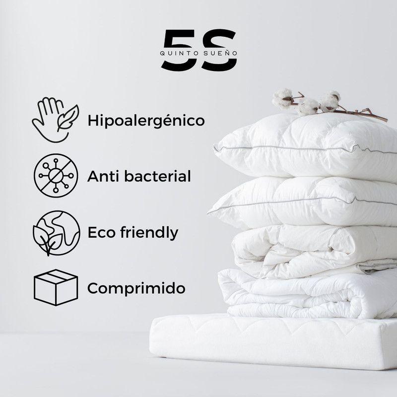 Cama Europea 2 Plazas 150x190 cm Base Colchón Madera Beige-3