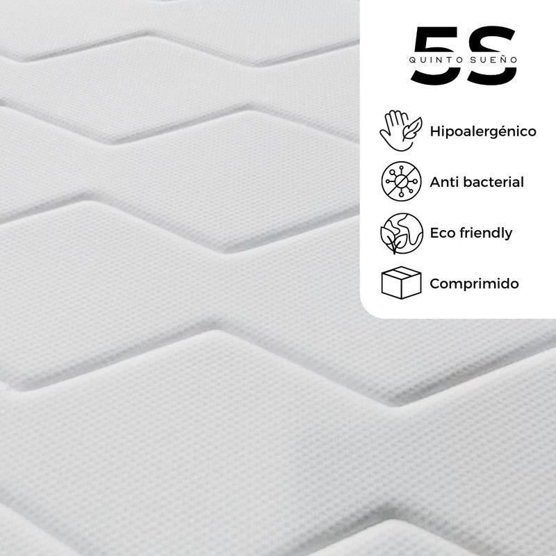 Cama Europea 1 Plaza Rigel + Respaldo Tubular Negro Gris-2