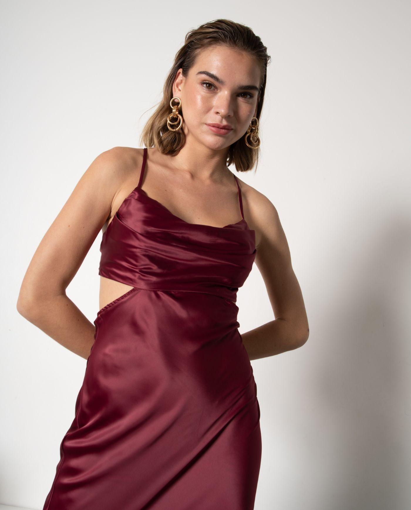 Vestido De Fiesta Largo Carol Burdeo-3