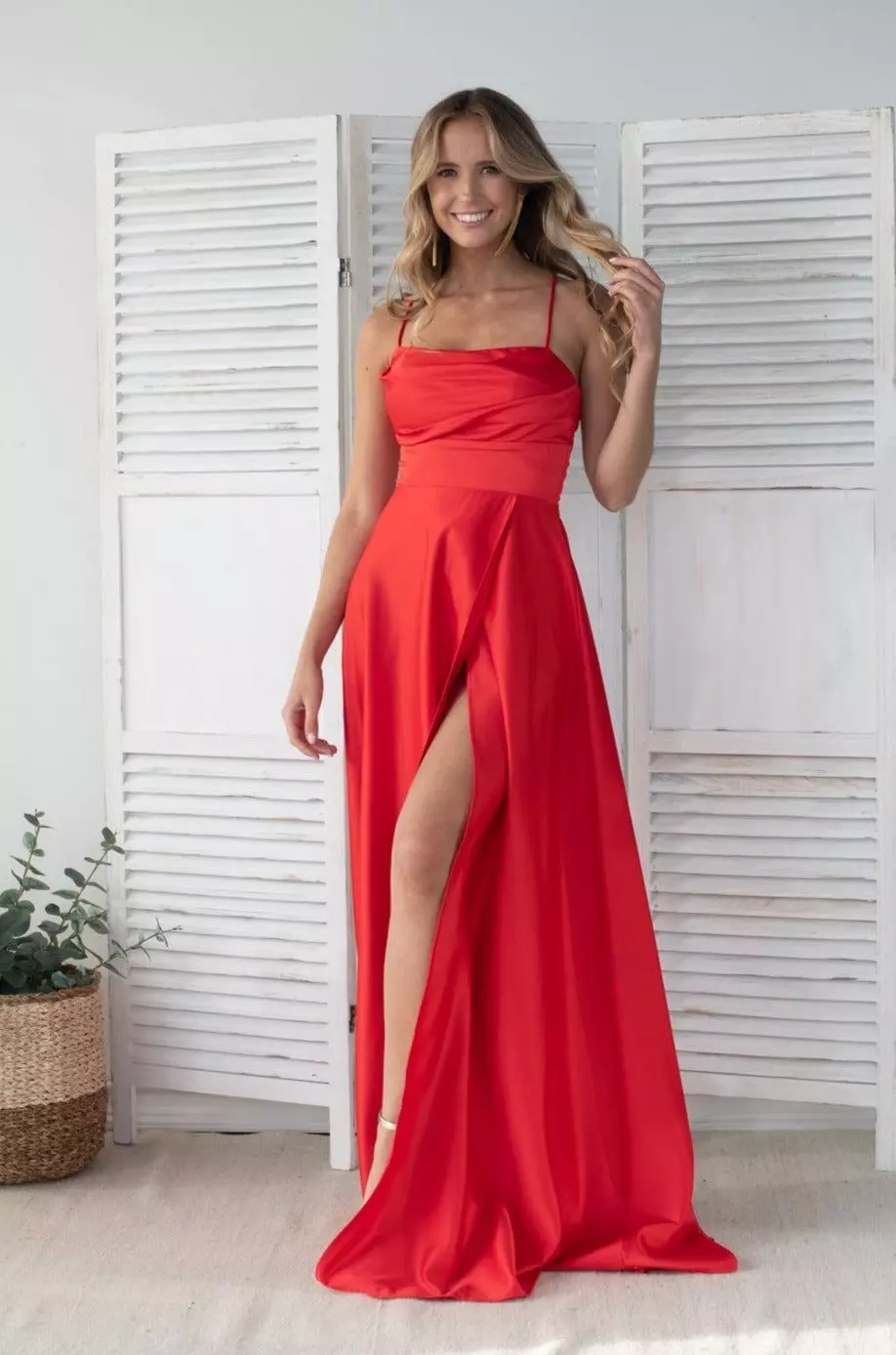 Vestido de Fiesta Largo Camila Rojo-1