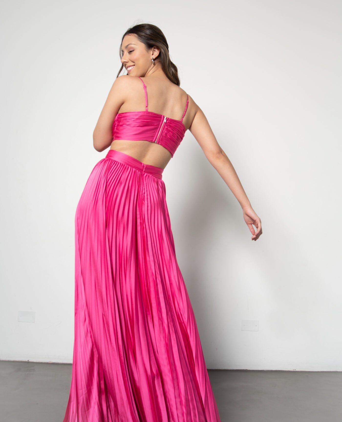 VESTIDO DE FIESTA LARGO ALICE FUCSIA-1