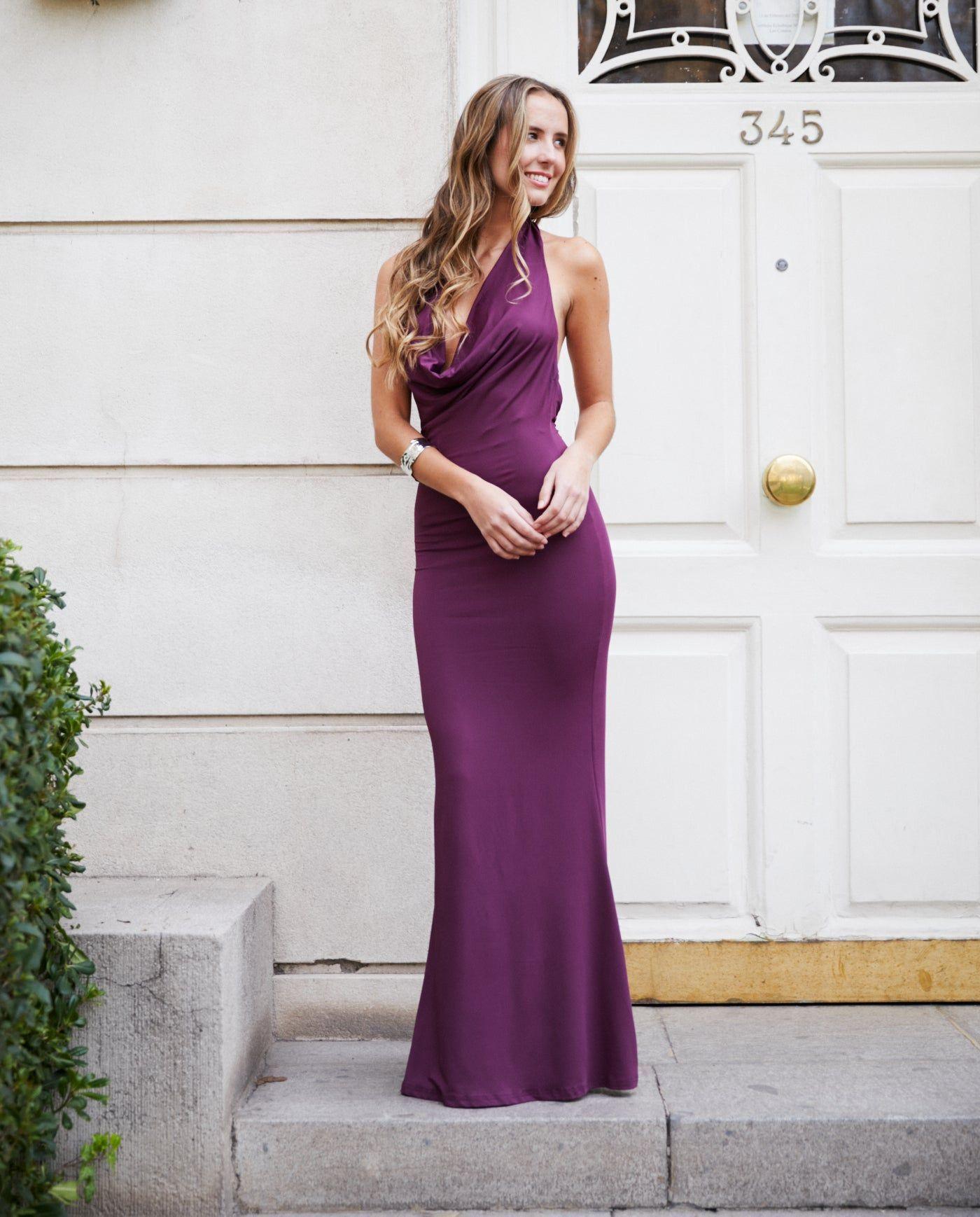 Vestido Largo de Fiesta Ema Morado-0
