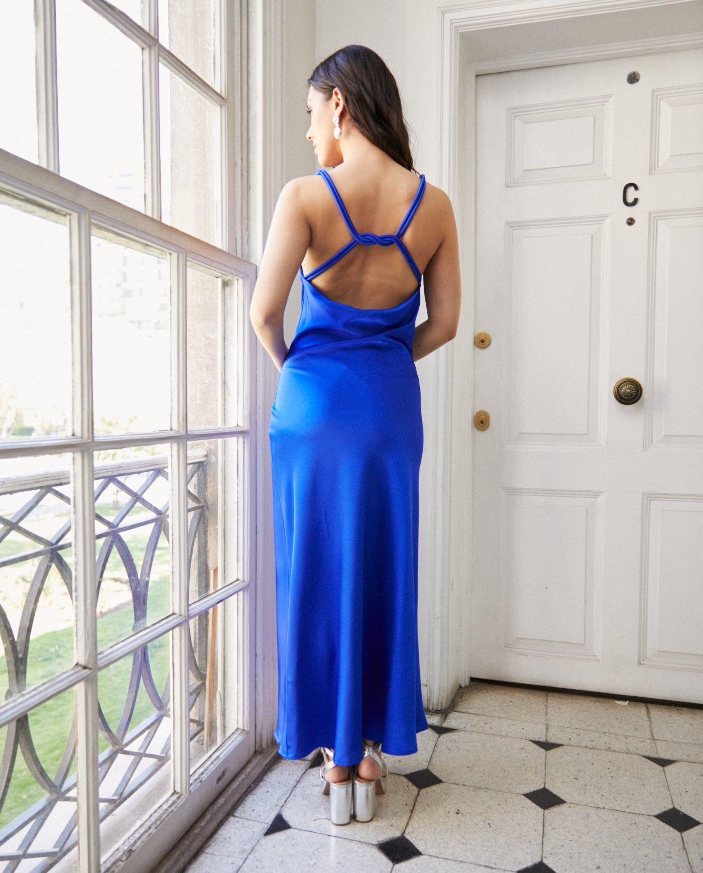 Vestido Largo de Fiesta Montserrat Azul Royal-2