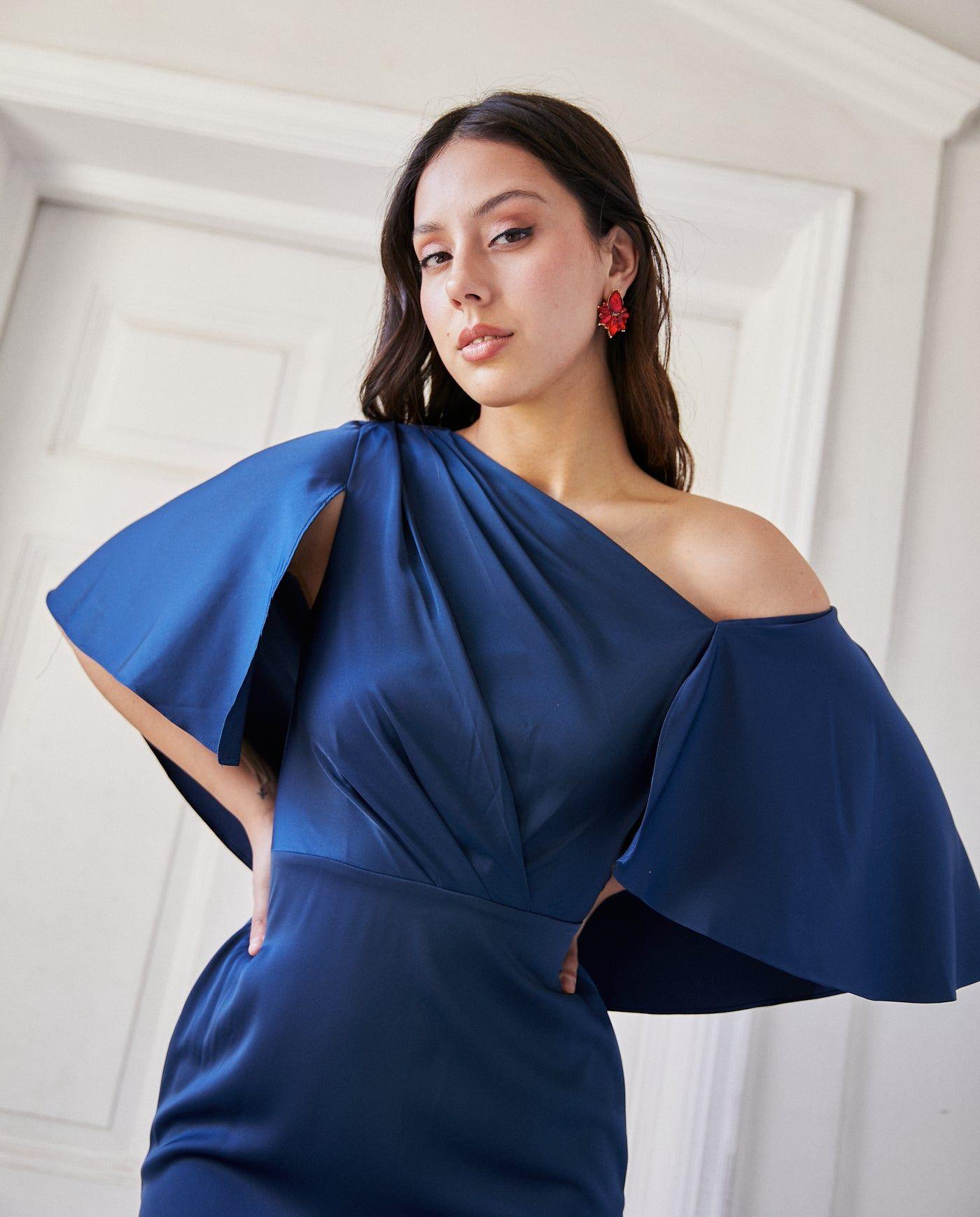 Vestido Largo de Fiesta Carolina Azul-1