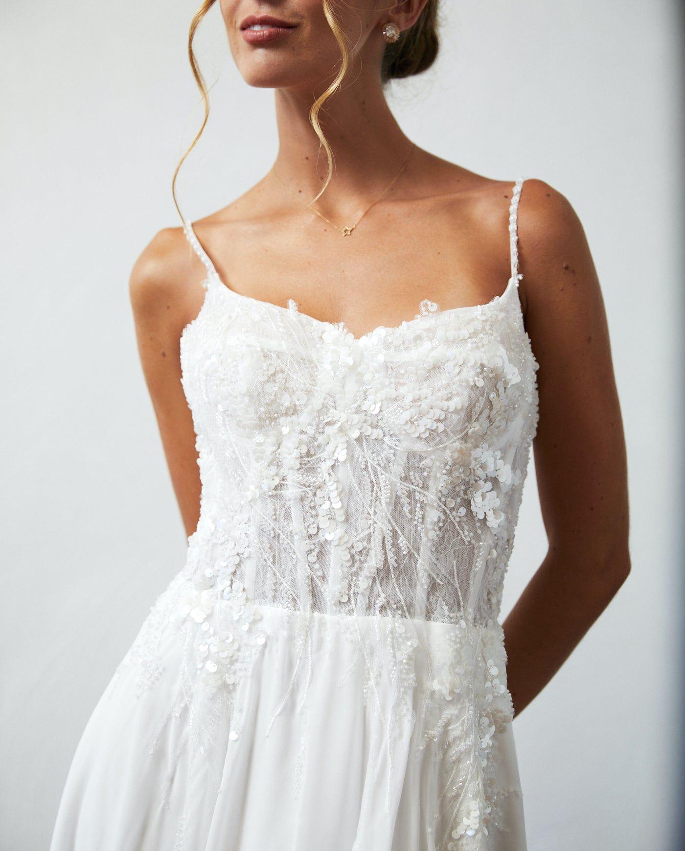 Vestido Largo de Novia Blanche Gasa Ivory-2