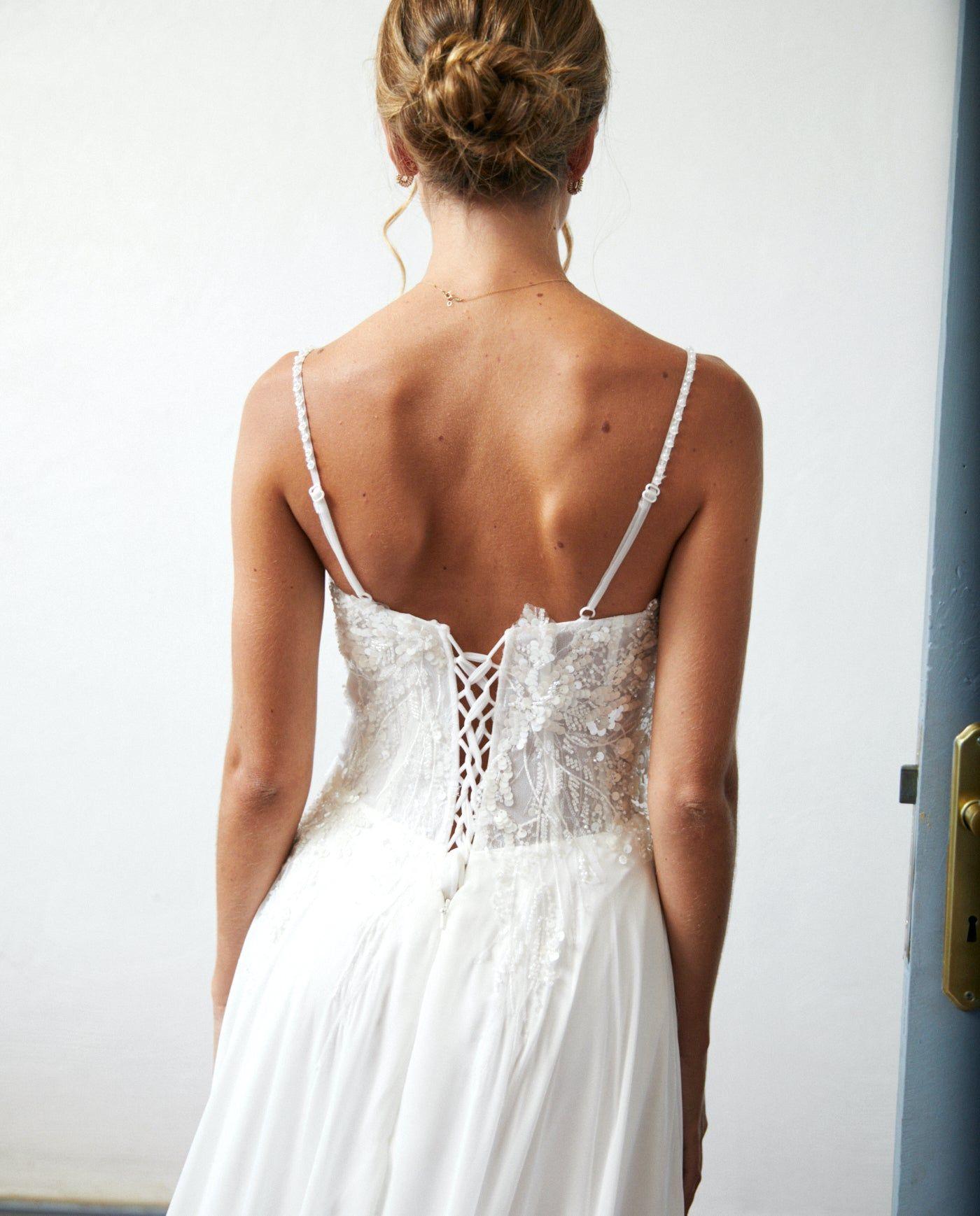 Vestido Largo de Novia Blanche Gasa Ivory-3