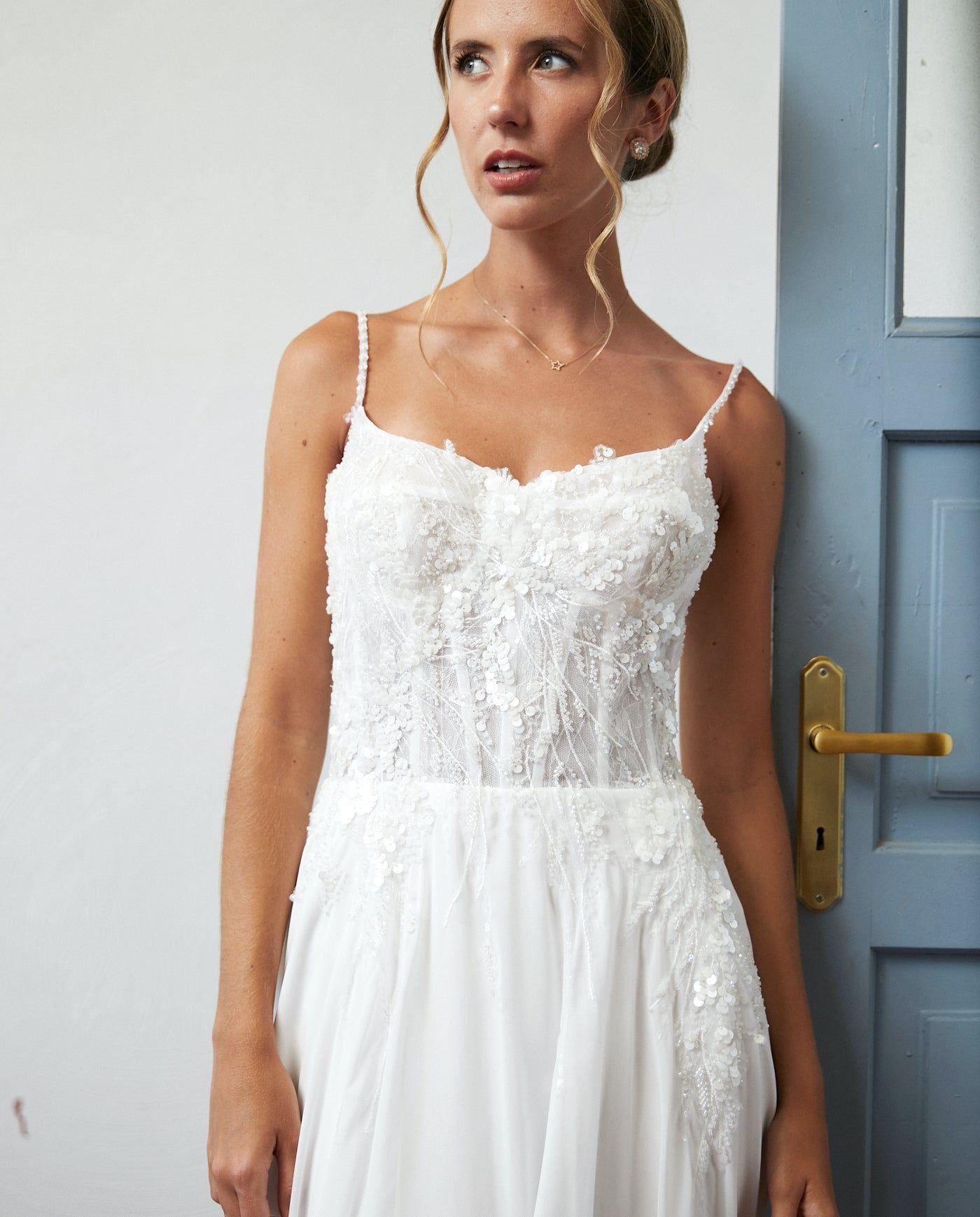 Vestido Largo de Novia Blanche Gasa Ivory-5