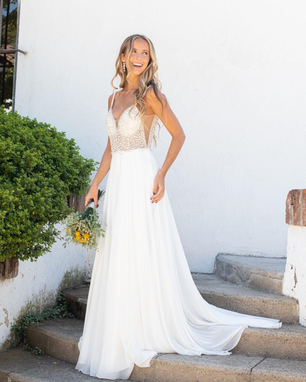 Vestido Largo de Novia Marcela Ivory-2
