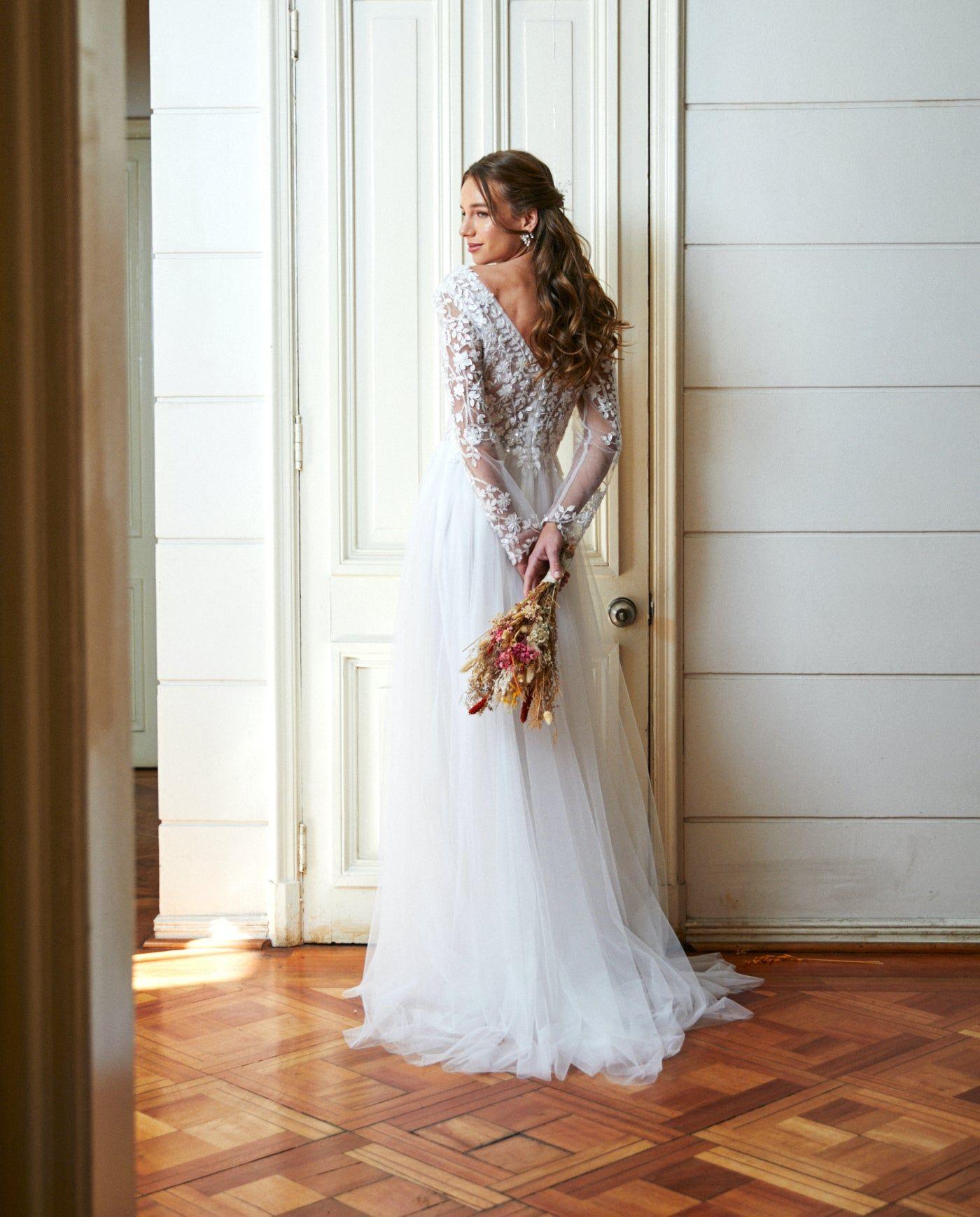 Vestido Largo de Novia Aldonza Blanco-4