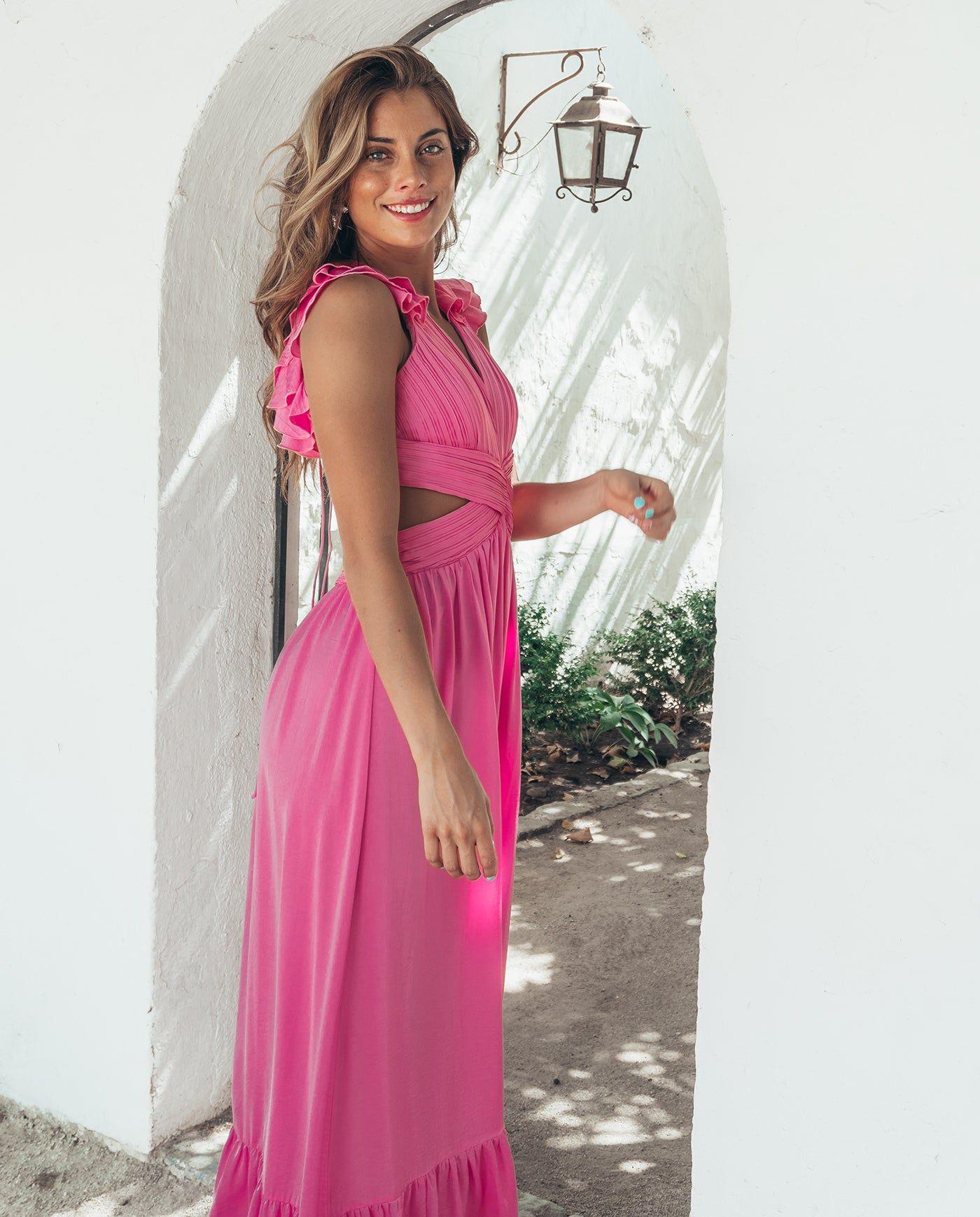 VESTIDO LARGO DE FIESTA OFELIA ROSADO-3