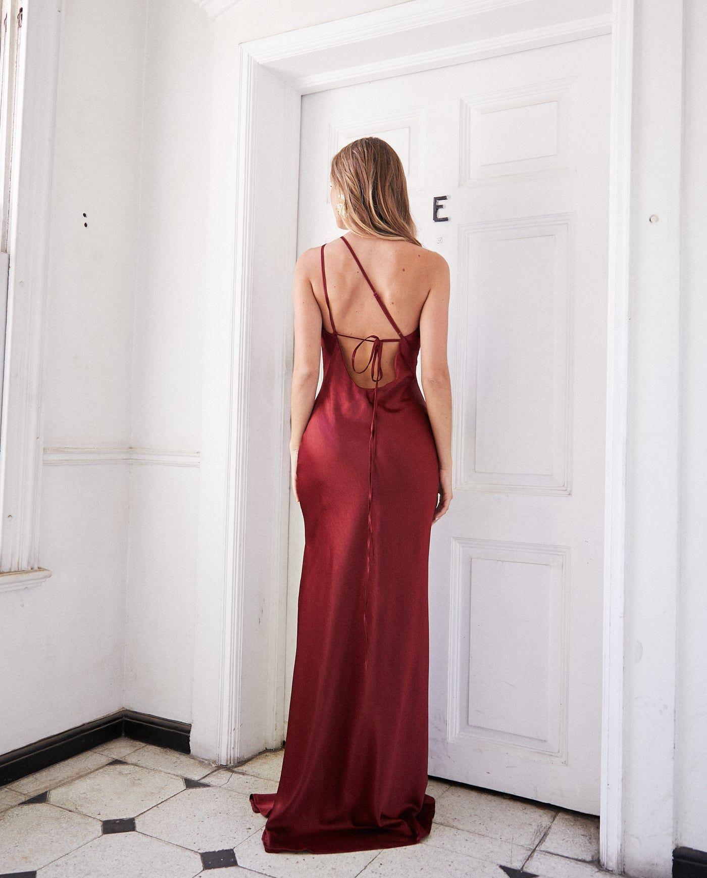 Vestido Largo de Fiesta Dublin Burdeo-3